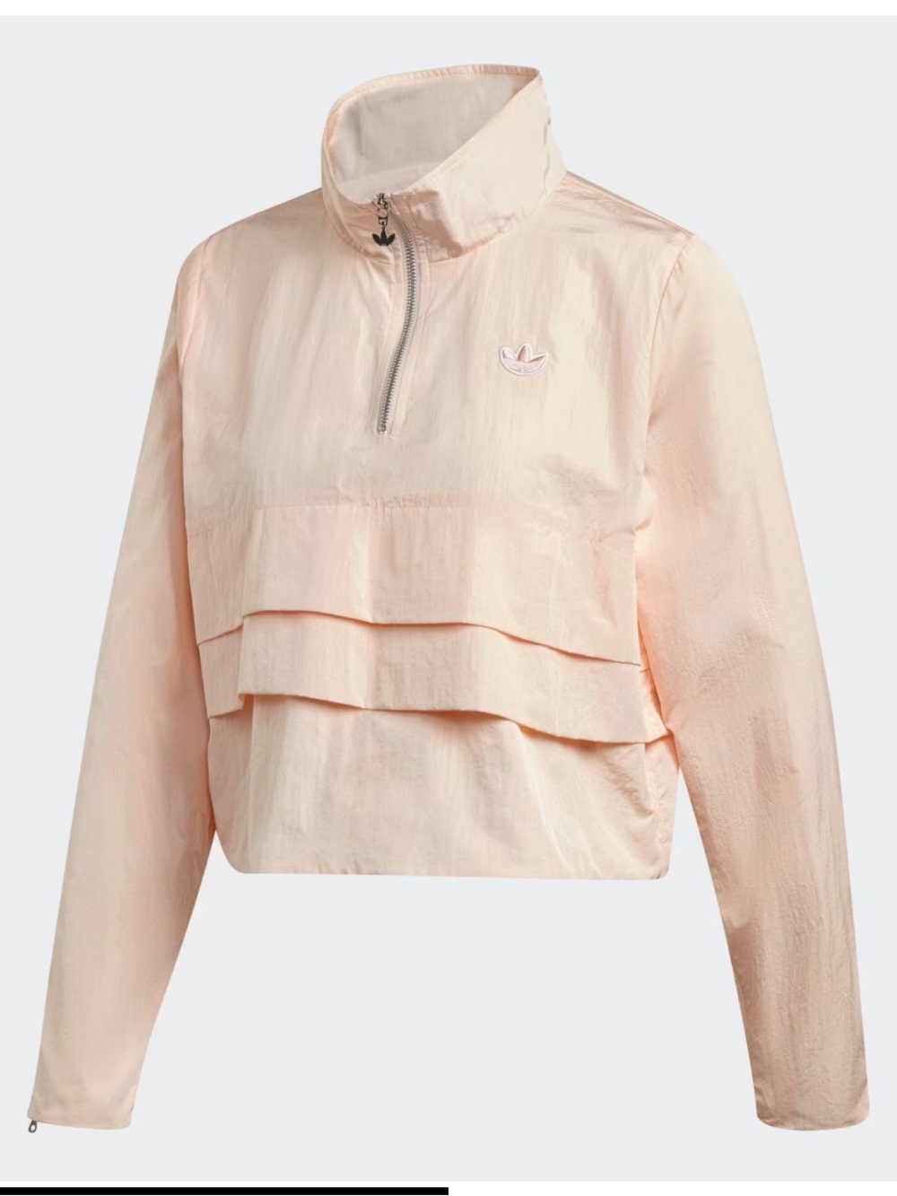adidas Originals Pale Pink Cropped Anorak Pullover